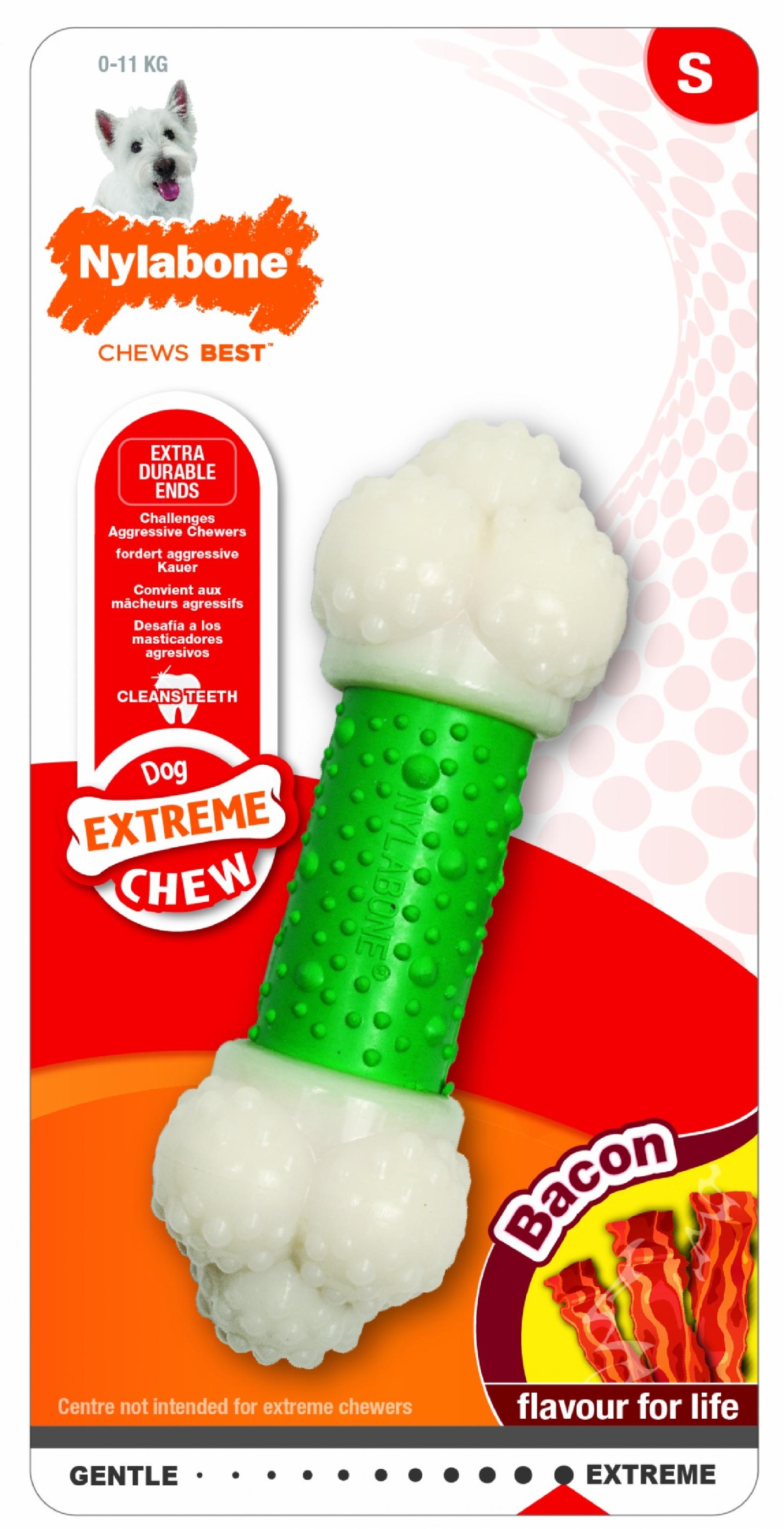 Nylabone Косточка экстра-жесткая аромат бекона S (Extreme Chew Double Action Chew) 981389EU 0,110 кг 47607