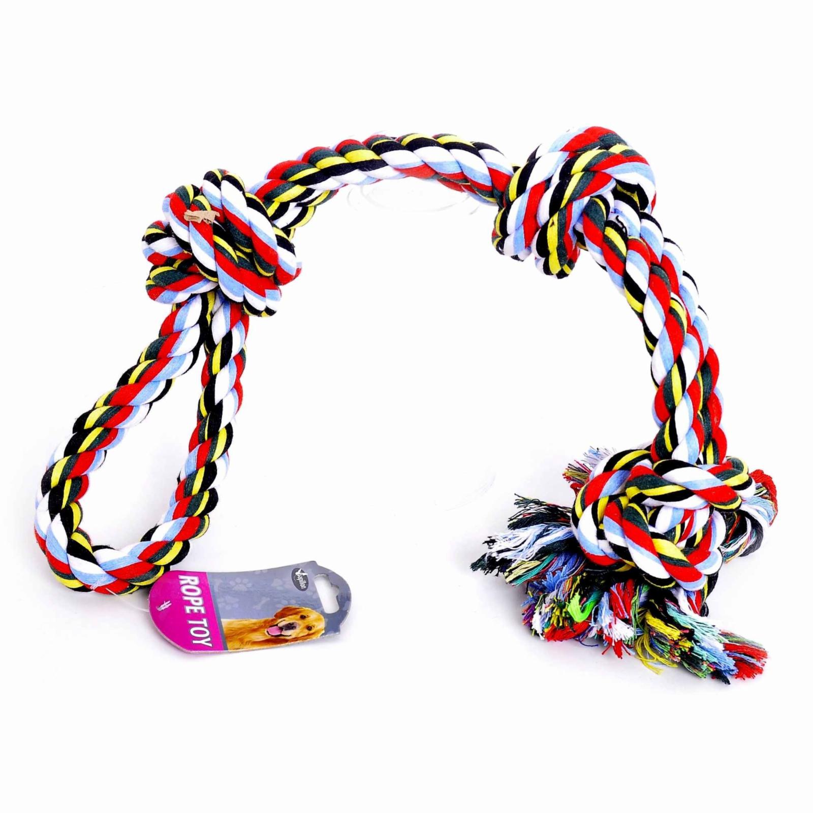 Papillon Игрушка для собак Веревка Двойная с 3 узлами хлопок 60см (Cotton flossy toy double 3 knots) 140748 140748 0.600 кг 15216