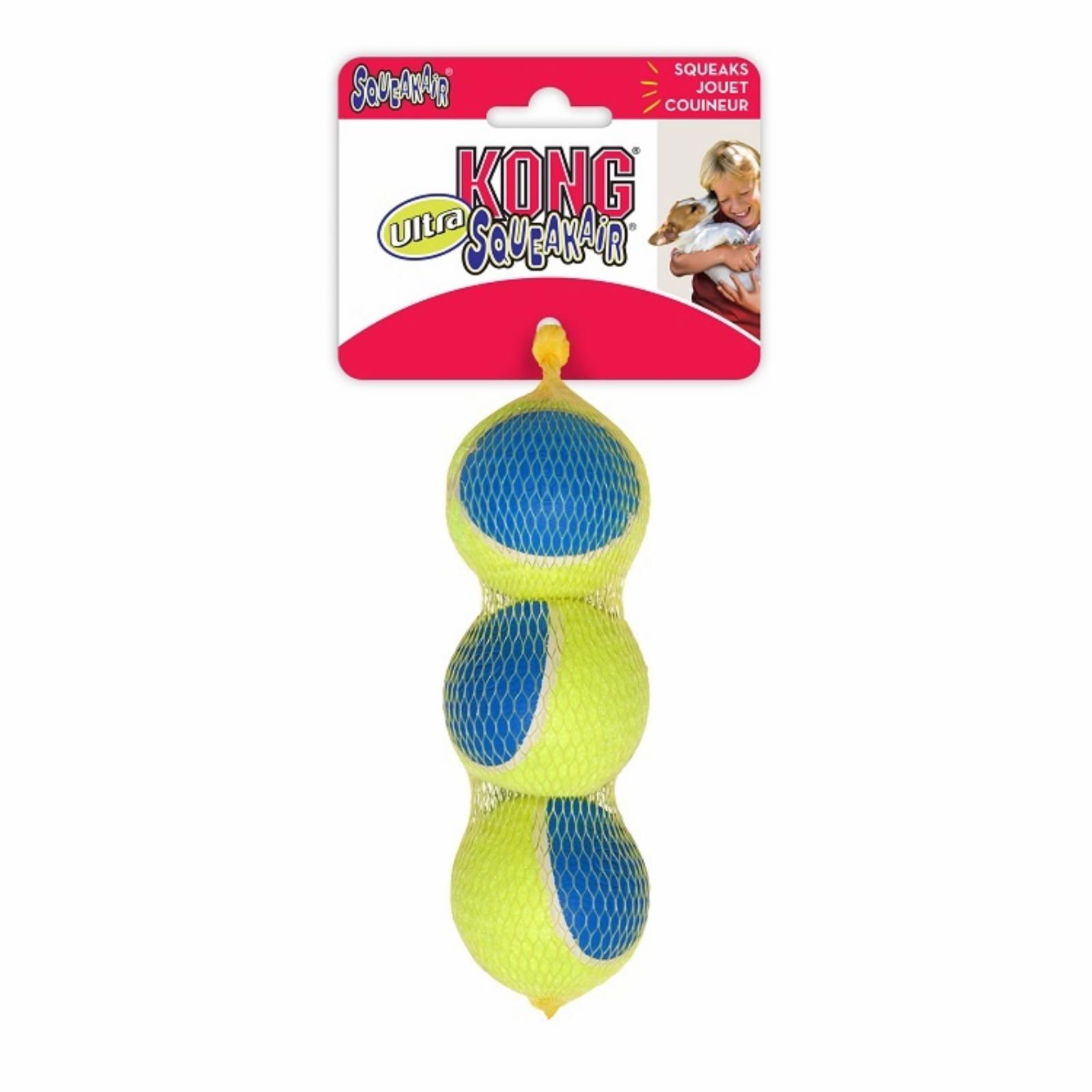 Kong  Игрушка для собак Ultra Squeak мячик средний 3 шт. в уп. 6 см (AUT2E) 0,240 кг 36532