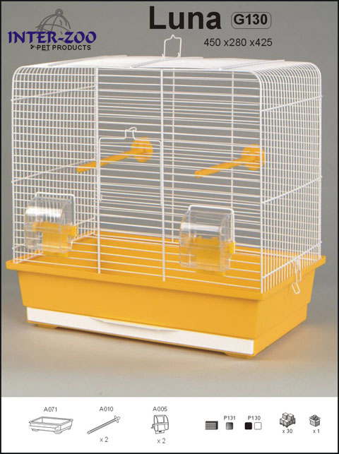 Клетка InterZoo  P-130 LUNA (450х280х425мм), для птиц 