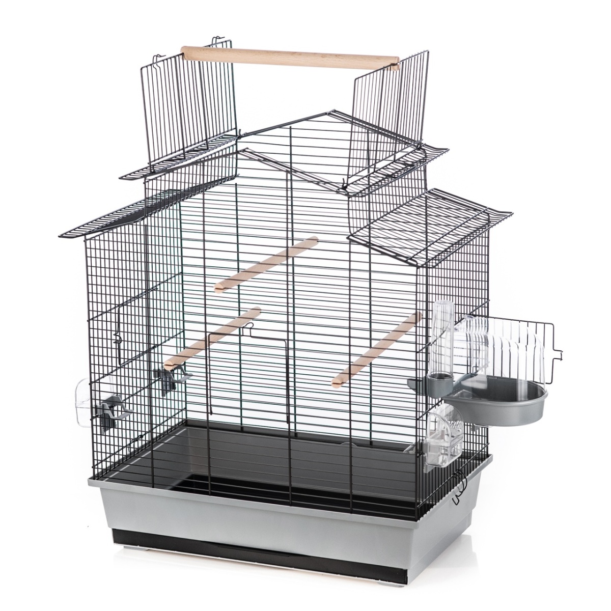 Клетка InterZoo  P-140 IZA III CABRIO COLOR + ACC (585х380х650мм), для птиц, прут черный