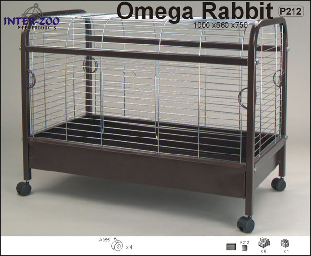 Клетка InterZoo  P-212 OMEGA KROLIK (1000х560х750мм), для грызунов, без комплектации