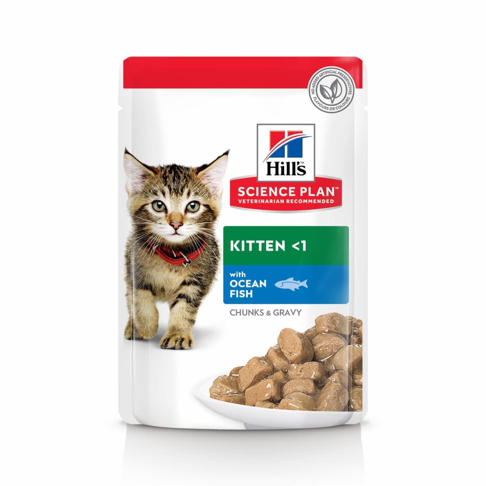 Hills консервы Упаковка 12шт для сайта Паучи для котят с океанической рыбой (Kitten Ocean Fish Chunks in Gravy)2113LE604038 1.020 кг 23282, 8200100405