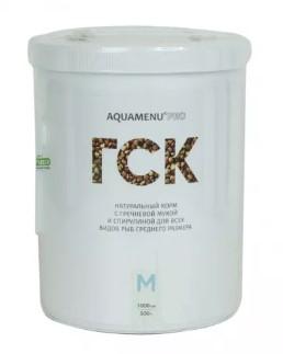 AQUAMENU ГСК-F 1000 мл - ежедневный хлопьевидный корм с гречневой мукой и спирулиной.  