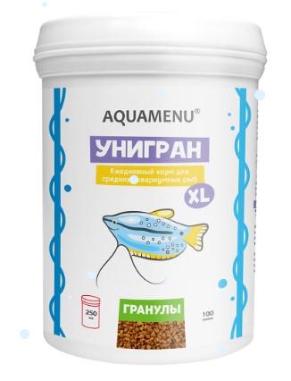 AQUAMENU Унигран XL 250 мл. - гранулированный ежедневный корм для средних аквариумных рыб. NEW кг, 3208