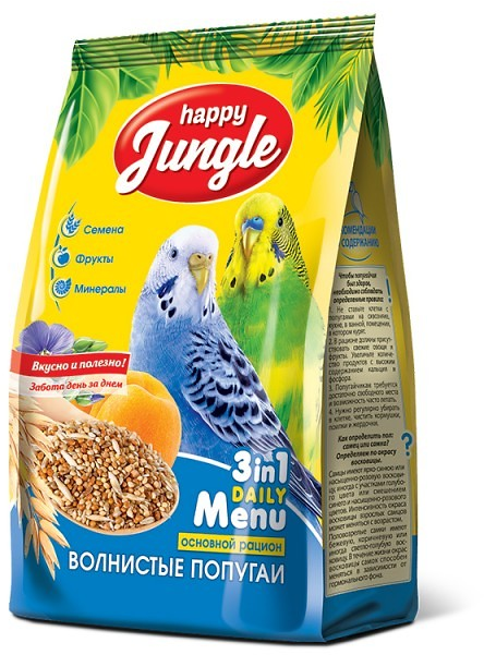 Happy Jungle Корм для волнистых попугаев 500 г J102 0.500 кг 64756