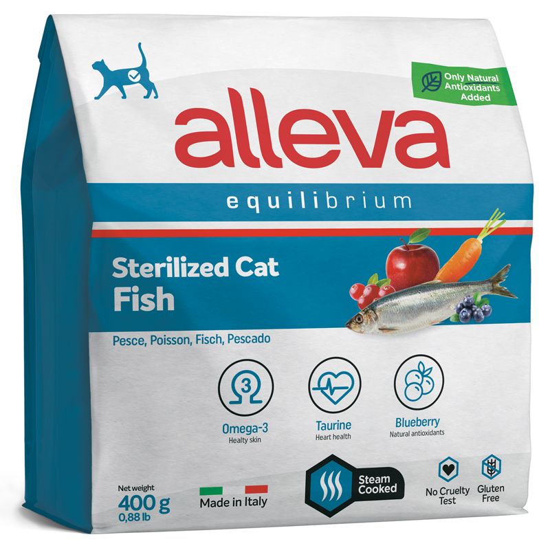 ALLEVA EQUILIBRIUM CAT для кошек Sterilized Fish / кастрированных котов и стерилизованных кошек с рыбой 0,4 кг 1080 НОВИНКА, , 26001001249