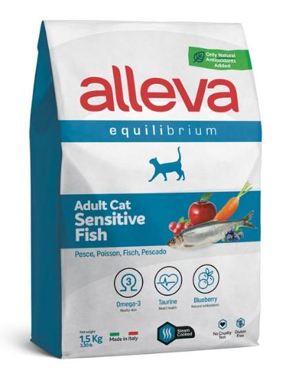 ALLEVA EQUILIBRIUM CAT Adult Sensitive Fish Сухой корм для взрослых кошек с рыбой 1,5 кг