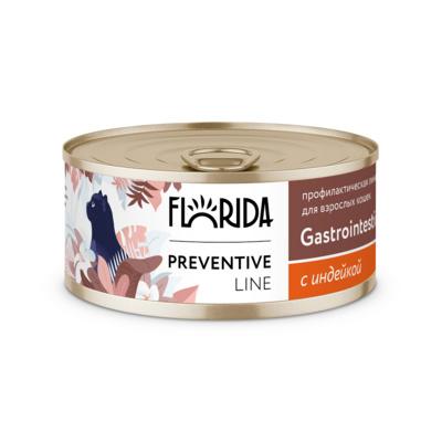 FLORIDA консервы (профилактика) Gastrointestinal Консервы для кошек при расстройствах пищеварения с индейкой 11вн42 0,100 кг 61089