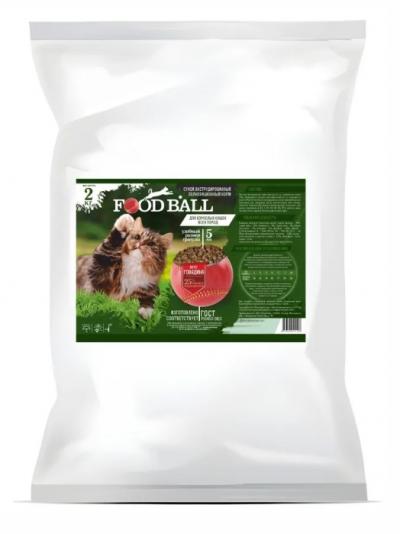 FOOD BALL Сухой корм для взрослых кошек Говядина 2кг, 26970 