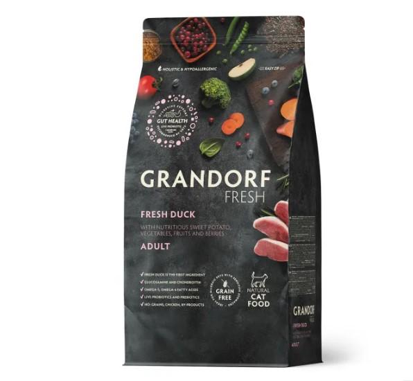 Grandorf Fresh Cat Adult Duck&Sweet Potato сухой беззерновой корм с живыми пробиотиками для взрослых кошек с уткой и бататом - 400 г