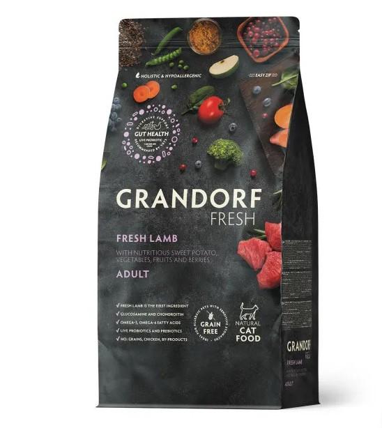 Grandorf Fresh Cat Adult Lamb&Sweet Potato сухой беззерновой корм с живыми пробиотиками для взрослых кошек с ягненком и бататом - 400 г