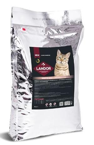 LANDOR Полнорац.сухой корм для взрос кошек с чувствит.пищеварением индейка с уткой 10кг (L1025), L1025, 27001001500