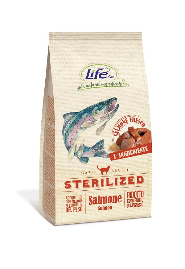  [16140] Корм Lifecat Adult Sterilized Salmon 1,5кг для стерилизованных кошек со свежим лососем 1/6, 16140