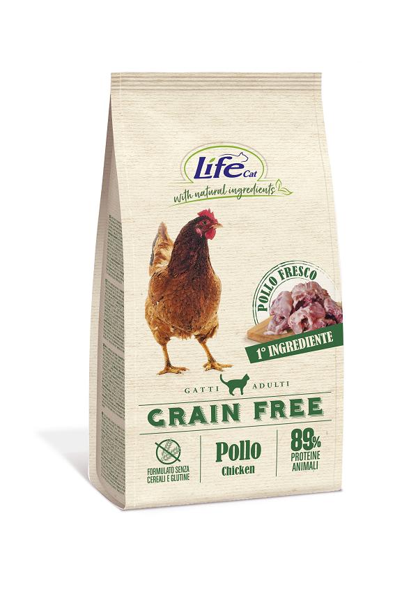  [16112] Корм Lifecat Adult Grain Free chicken 400г беззерновой со свежей курицей для кошек  1/6, 16112