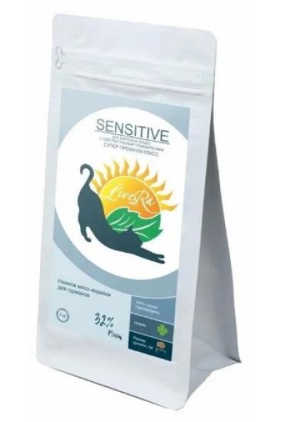 LiveRA SENSITIVE Сухой корм для кошек с чувствительным пищеварением индейка с рисом 10 кг 06869