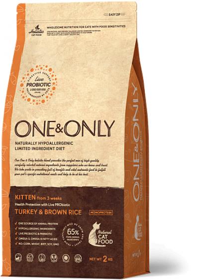 One & Only корм для котят всех пород, индейка с рисом 400 гр