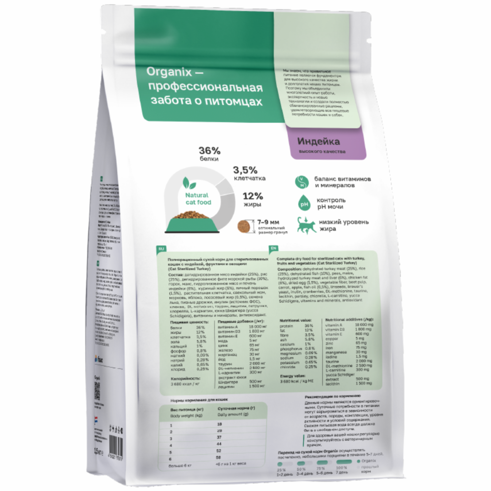Organix сухой корм Сухой корм для стерилизованных кошек с индейкой (Cat Sterilized Turkey) 0.400 кг 66751