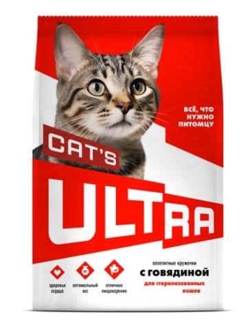 ULTRA Полнорационный сухой корм для стерилизованных кошек с говядиной 0,600 кг 64446
