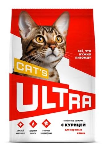 ULTRA Полнорационный сухой корм для взроcлых кошек с курицей 3,000 кг 64445