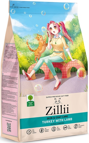 Зилли 5658190 Skin & Coat Care сух.двзрослых кошек поддержка здоровья кожи и шерсти Индейка с Ягнёнком 400г, 109839, 28001001436