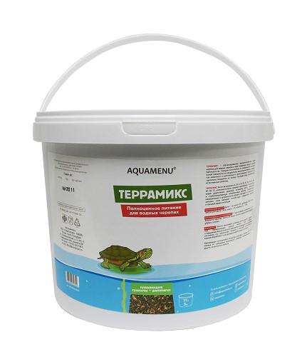 Террамикс, 3 кг (11 л) -  полноценный корм для водных черепах в виде плавающих гранул и гаммаруса NEW, 12500100959