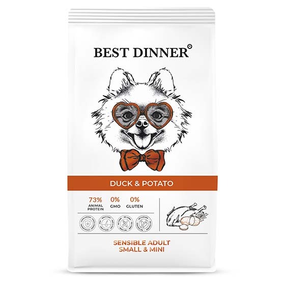 Best Dinner Сухой корм для собак малых пород с Уткой и картофелем 75037 10,000 кг 64305