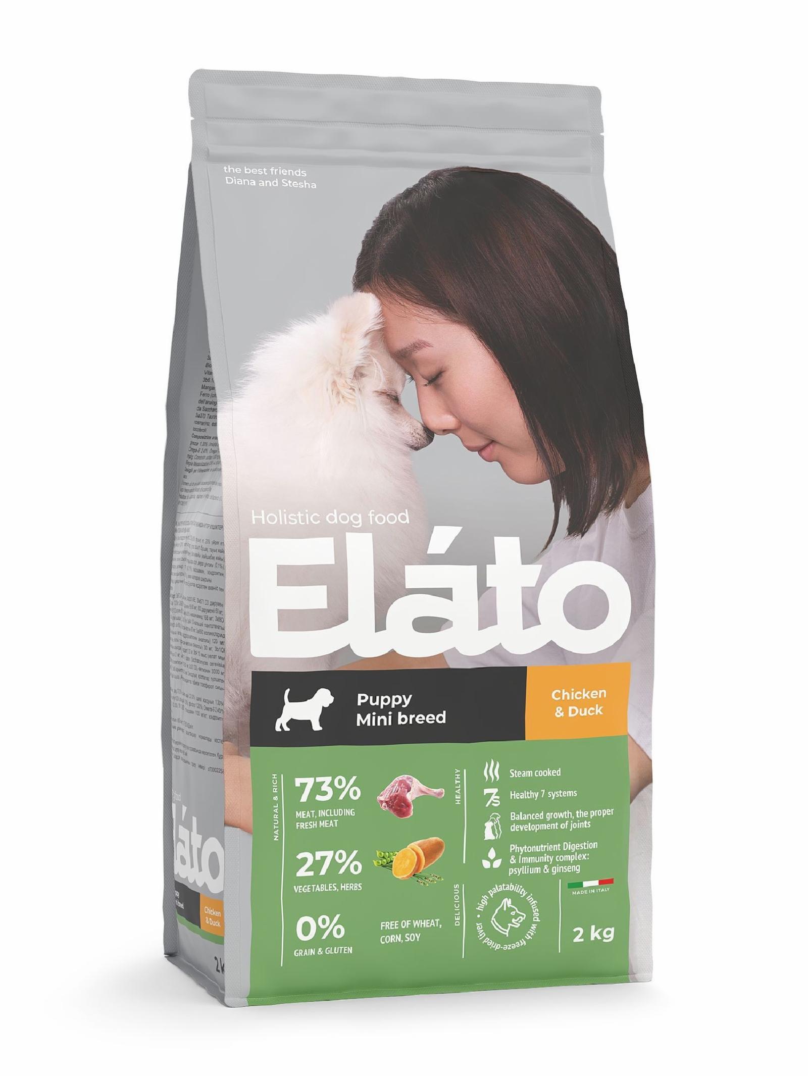 Elato Корм для щенков мелких пород с курицей и уткой P21223W2000 2.000 кг 64243