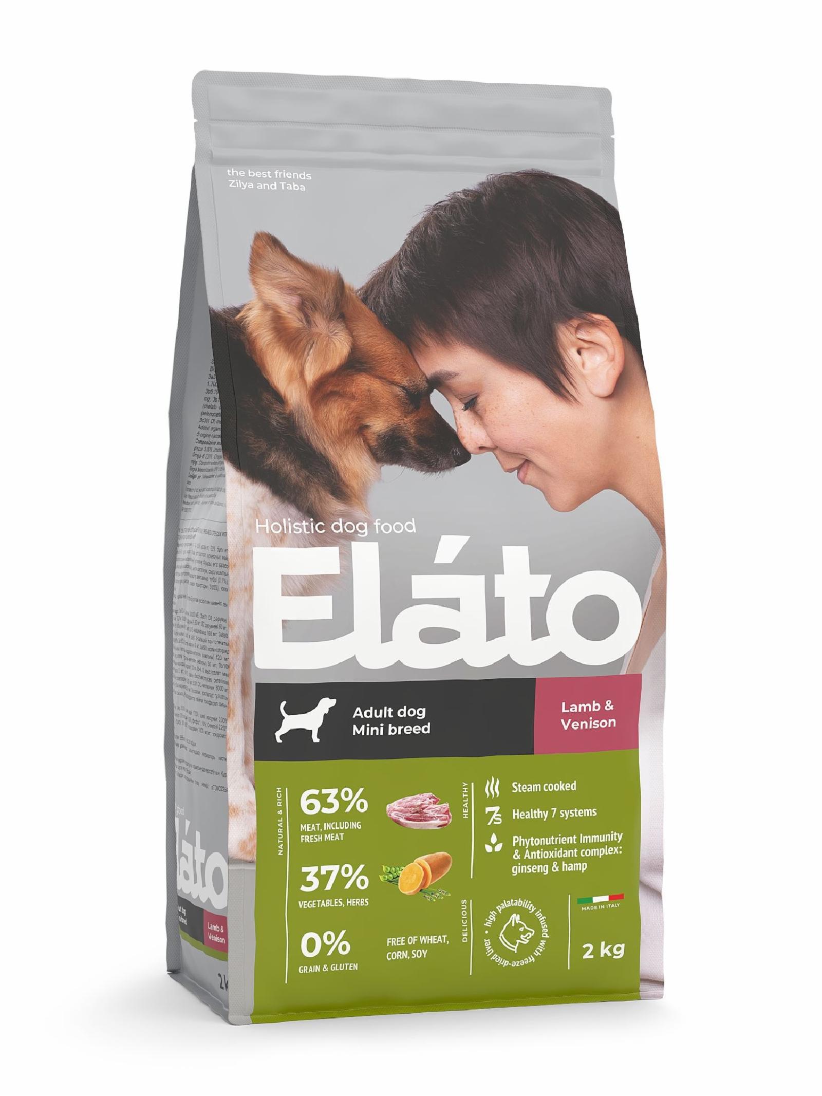 Elato Корм для взрослых собак мелких пород с ягненком и олениной P21234W2000 2.000 кг 64250