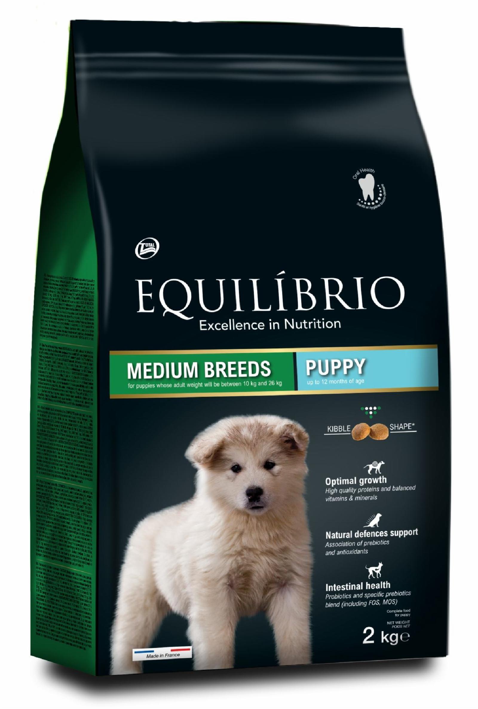 Equilibrio Сухой корм для щенков средних пород с мясом птицы ( Puppy Medium Breed) AA009190 2,000 кг 55604, 21001001369