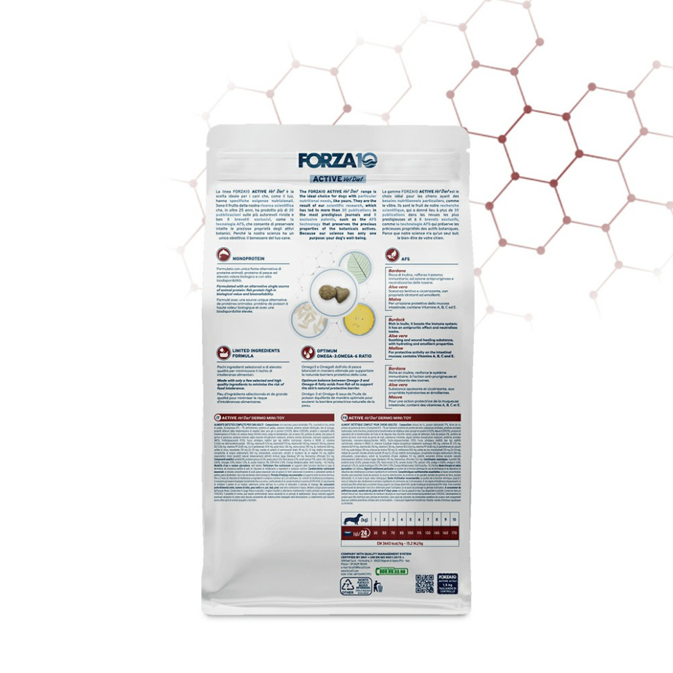 Forza 10 ACT Dermo DogMiTAdu pesce dry 1,5kgкорм для взр.собак мелких пород с патол.кож.покрова, 09190315
