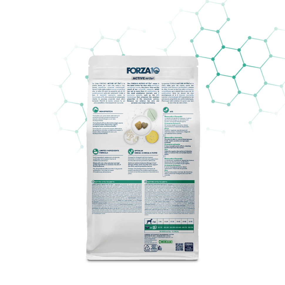 Forza 10 ACT Diab DogAllAdu pesce dry 1,5kgполноценный диет.корм для собак всех пород, 09100315
