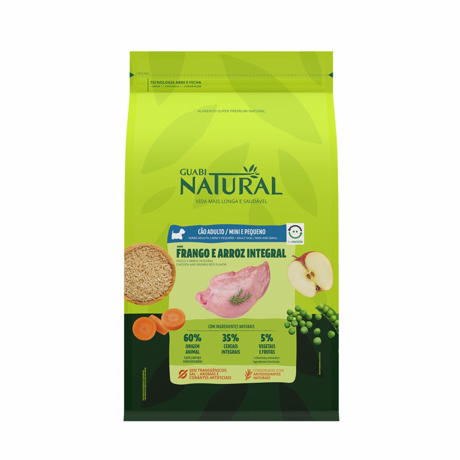 Guabi Natural Сухой корм для взрослых собак мелких пород с цыпленком и коричневым рисом 915207 1,000 кг 62455