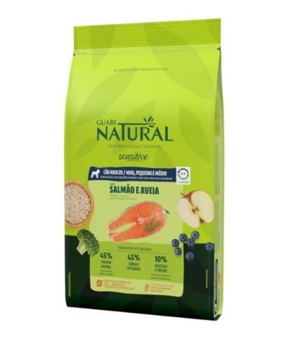 Guabi Natural Сухой корм для взрослых собак мелких и средних пород с чувствительным пищеварением с лососем и овсом (Sensitive) 917997 10,100 кг 62471