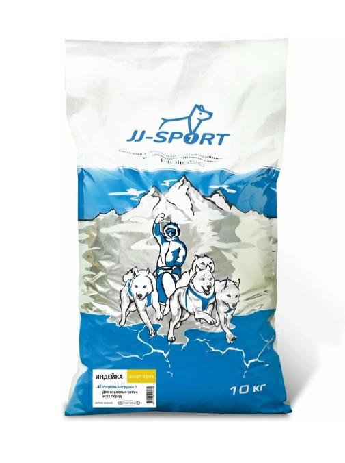 JJ-SPORT Сухой корм Шорт-трек для взрослых собак всех пород с индейкой 10 кг крупная гранула, 2120440