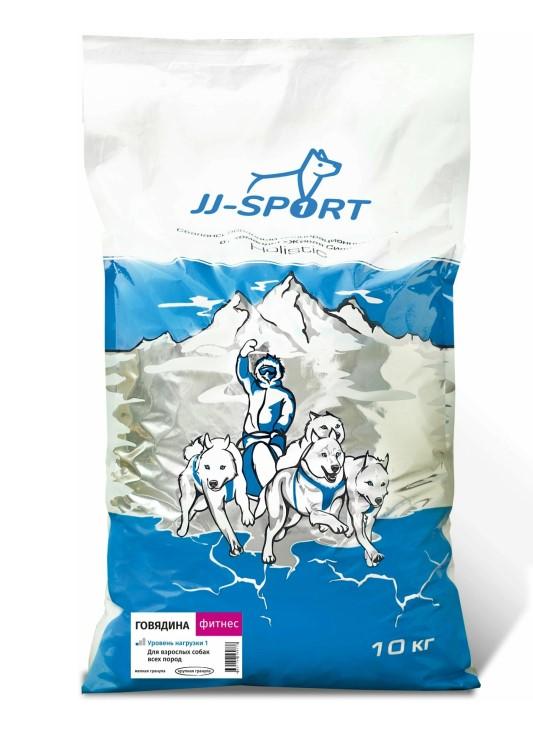JJ-SPORT Сухой корм для взрослых собак Фитнес с говядиной 10 кг крупная гранула, 21202f40, 43001001509