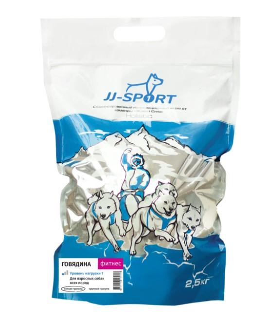 JJ-SPORT Сухой корм для взрослых собак Фитнес с говядиной 2,5 кг мелкая гранула, 21102f30, 44001001509