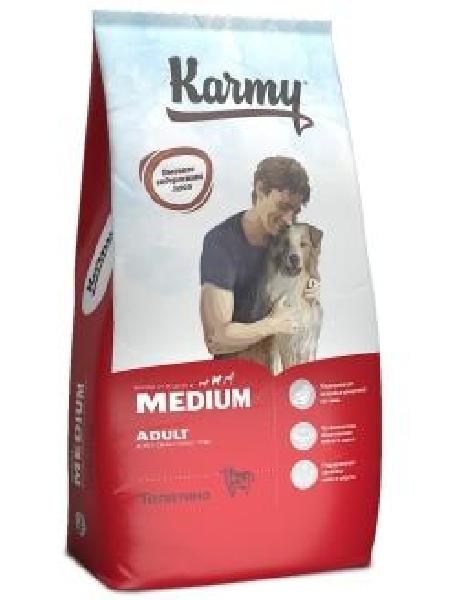 Karmy Сухой корм для взрослых собак средних пород старше 1 года с телятиной 103667 14 кг 58729