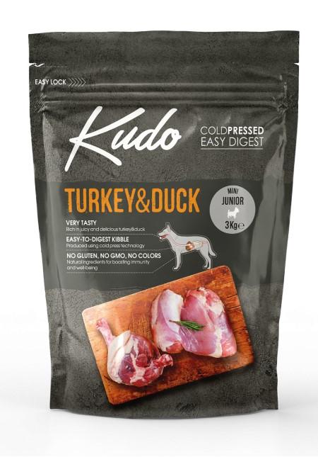 KUDO TURKEY & DUCK MINI JUNIOR Сухой корм для щенков для мелких пород Индейка и Утка , 3 кг, 13001001207