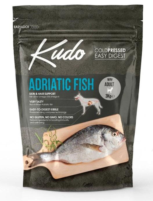 KUDO ADRIATIC FISH MINI ADUL сухой корм для собак мелких пород с рыбой 3 кг