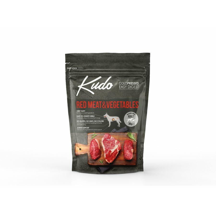 KUDO сух.корм для собак Гов.и овощами,RED MEAT & VEGETABLES MEDIUM-MAXI ADULT 3kg (L000154) (9930), 000154, 25001001207