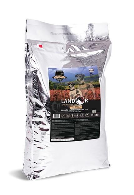LANDOR сухой корм для взрослых собак беззерновой Ягненок с бататом 15 кг , 12001001501