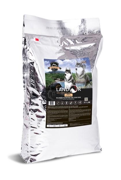 LANDOR сухой корм для взрослых собак Рыба с рисом 15кг 