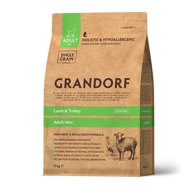 Grandorf Dog Lamb&Turkey Mini сухой корм для взрослых собак мелких пород с ягнёнком и индейкой - 8 кг