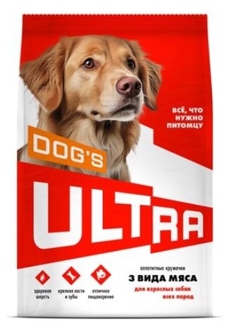 ULTRA Полнорационный сухой корм для взроcлых собак всех пород 3 вида мяса 12,000 кг 64460