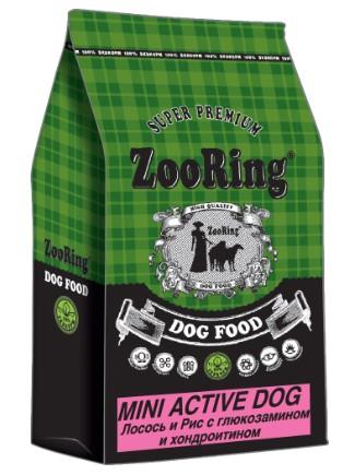  [34238] Корм ZooRing для собак Mini Active Dog Лосось и рис 10 кг, 34238 