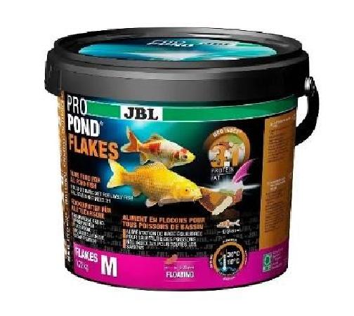 JBL ProPond Flakes M - Основной корм для прудовых рыб 10-35 см, плавающие хлопья 5-20 мм,  0,72кг/5,5л [282.4127116] 