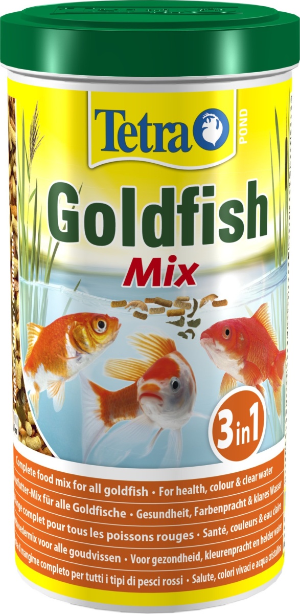 Корм для золотых рыб Tetra Pond Goldfish Mix 1 л, кормовая смесь: хлопья, палочки, гаммарус, 17400100946