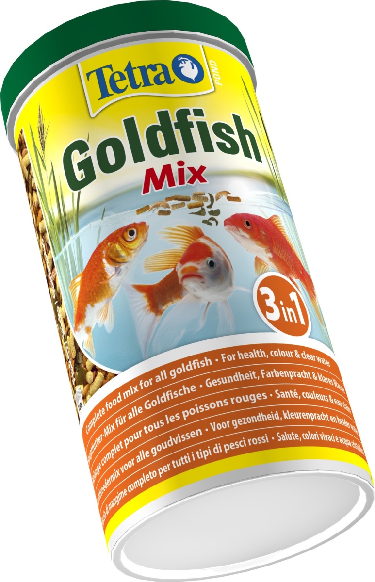 Корм для золотых рыб Tetra Pond Goldfish Mix 1 л, кормовая смесь: хлопья, палочки, гаммарус, 17400100946