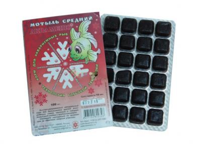 Замороженный корм Аква Меню Мотыль средний, блистер 100 мл